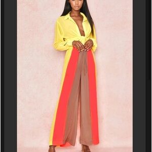 House of CB London Nwt Margot striped wide leg pants